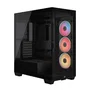 Corsair 3500X LXR LINK Boîtier PC Mid-Tower Noir avec Verre Trempé - 3 Ventilateurs RGB à Rotor Inversé iCUE LINK - Compatible Refroidissement 360mm