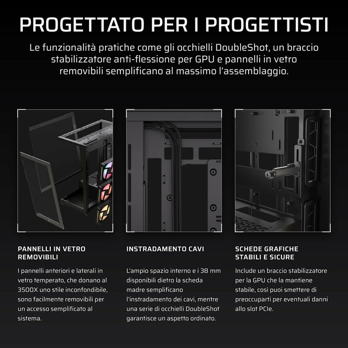 Corsair 3500X LX-R RGB iCUE LINK - Boîtier Mid-Tower Noir