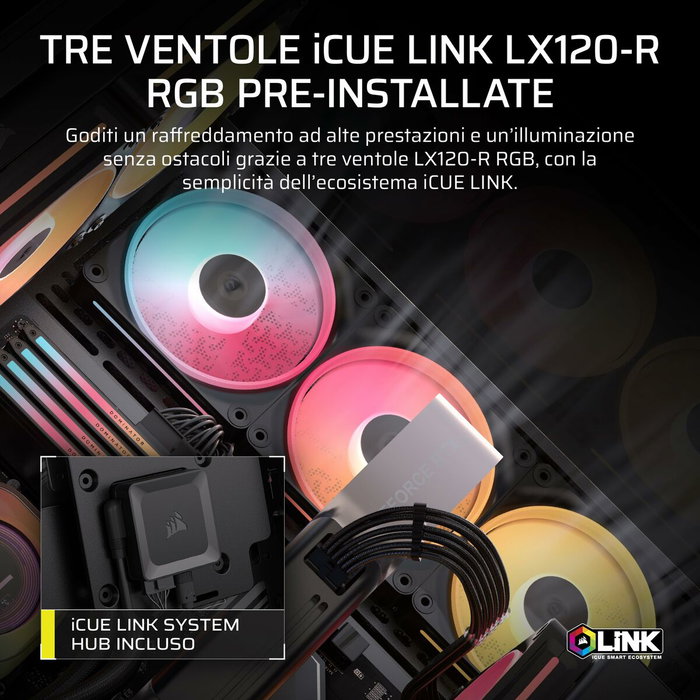 Corsair 3500X LX-R RGB iCUE LINK - Boîtier Mid-Tower Noir