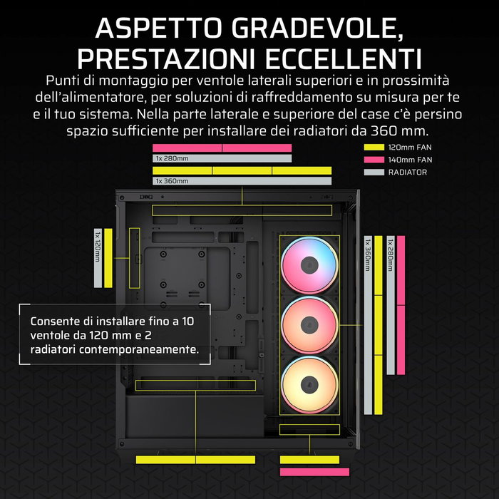 Corsair 3500X LX-R RGB iCUE LINK - Boîtier Mid-Tower Noir