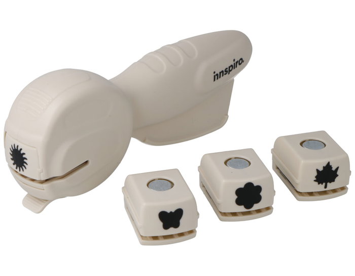Innspiro Set de perforatrice Cassette Punch avec 4 cartouches nature 16mm Innspiro Set de perforatrice Cassette Punch avec 4 cartouches nature 16mm