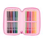 Pochette à crayons triple Lilo & Stitch Chill Rose Menthe 12,5 x 19,5 x 5,5 cm 37 Pièces