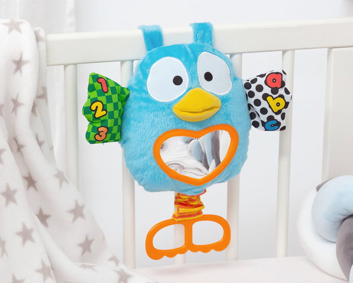 Jouet Bubo d'Apprentissage Parlant pour Bébé, avec Miroir et Sons Éducatifs, Recommandé dès 0 Mois, Fonctionne avec Piles AA Jouet Bubo d'Apprentissage Parlant pour Bébé, avec Miroir et Sons Éducatifs, Recommandé dès 0 Mois, Fonctionne avec Piles AA