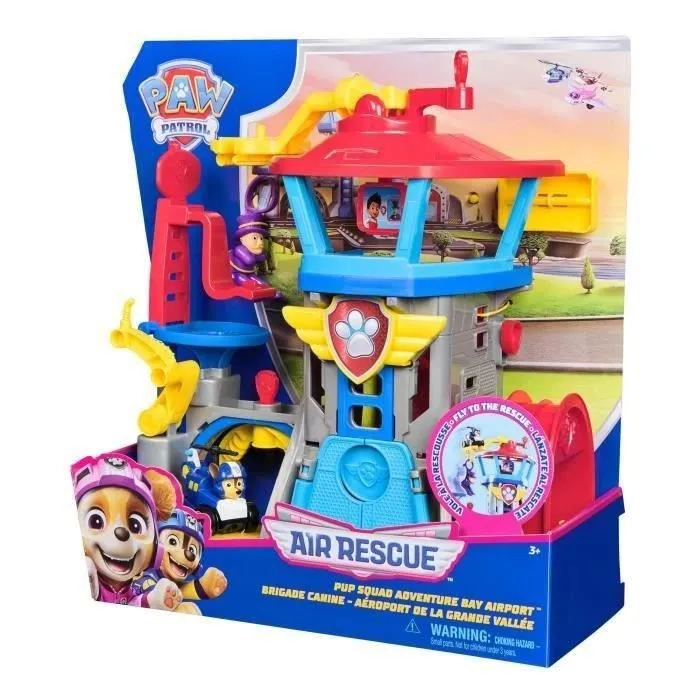 Spin Master Pat' Patrouille - Coffret Quartier Général Aéroport PUP SQUAD AIR RESCUE avec figurine Chase et véhicule, 30 cm, plus de 7 zones de jeu