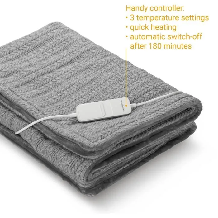 Medisana HB 680 Couverture chauffante réversible en maille, arrêt automatique 180 min, chauffe rapide 120 W, lavable, système de sécurité surchauffe Medisana HB 680 Couverture chauffante réversible en maille, arrêt automatique 180 min, chauffe rapide 120 W, lavable, système de sécurité surchauffe