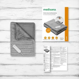 Medisana HB 680 Couverture chauffante réversible en maille, arrêt automatique 180 min, chauffe rapide 120 W, lavable, système de sécurité surchauffe