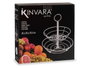 Kinvara Corbeille à Fruits Double Métal Chromé 26x8x26 cm Argent (Set de 6)