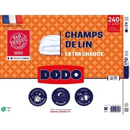 Dodo Couette 220x240 cm - Champs de Lin - 450 g/m² - Chaude et Douce - Anti-Acariens et Antibactérien - Pour 2 Personnes