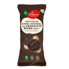 EL GRANERO Galettes de riz au chocolat noir BIO 100g (Pack de 12)