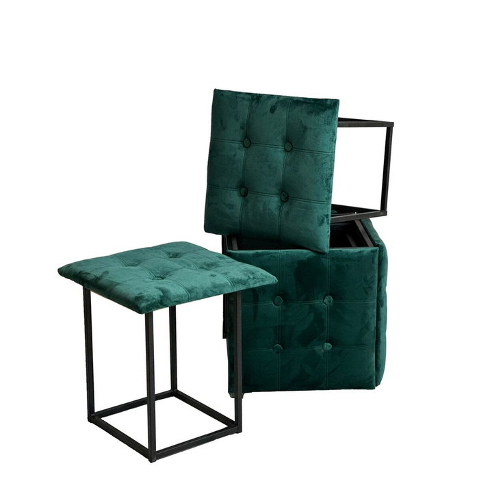 GO GIFT Jeu de tabourets Transformer Vert foncé, 5 unités