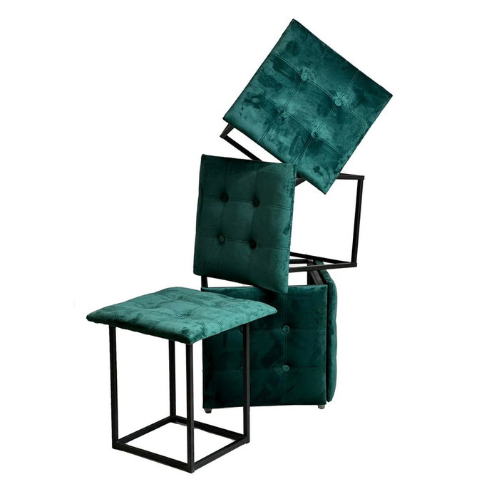 GO GIFT Jeu de tabourets Transformer Vert foncé, 5 unités