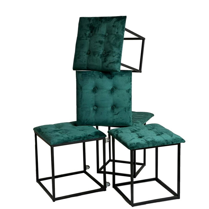 GO GIFT Jeu de tabourets Transformer Vert foncé, 5 unités