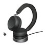 Jabra Evolve2 75 Micro-casque sans fil à réduction de bruit ANC, Bluetooth 30m, 36h batterie, 8 microphones, connexion double, USB-C, pour appels et musique