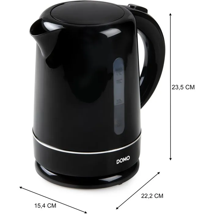 Domo DO9256WK Bouilloire électrique 2200 W 1,7 L Socle 360° Noir Domo DO9256WK Bouilloire électrique 2200 W 1,7 L Socle 360° Noir
