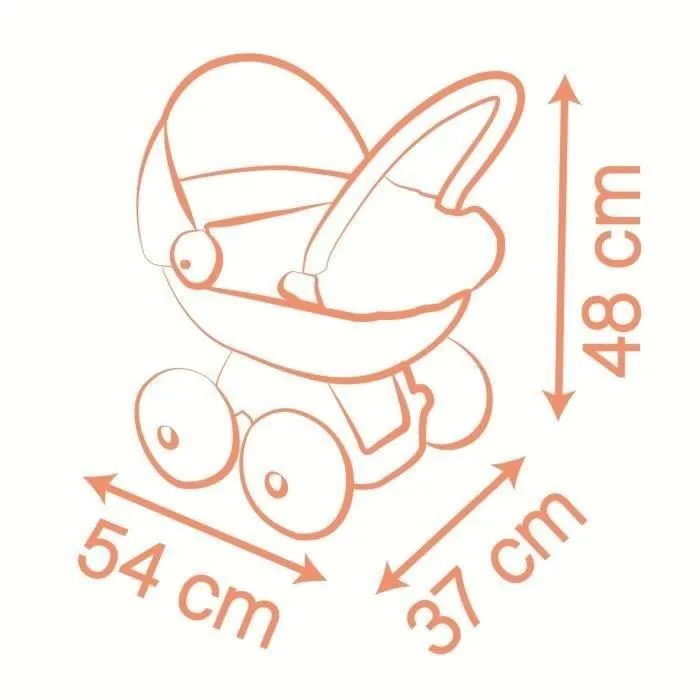 Smoby - Landau câlin Baby Nurse pour poupon, poussette jouet avec rangement et housse lavable, pour enfant dès 18 mois (42 cm)