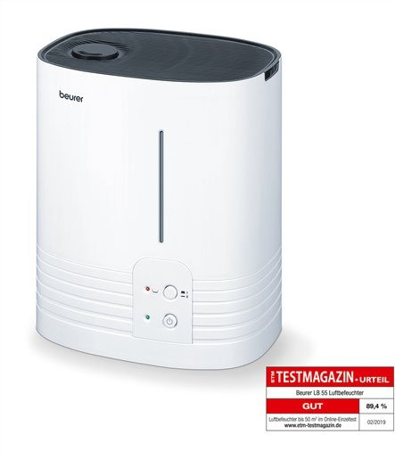 Beurer LB-55 Humidificateur d'air par évaporation - 2 niveaux, réservoir 15 tampons anti-calcaire - Jusqu'à 50 m²
