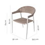 BigBuy Garden Chaise de jardin Nadia Biscuit Aluminium