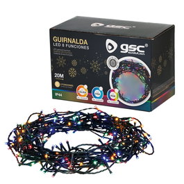 Bambasy Guirlande LED 20m 8 fonctions RGB