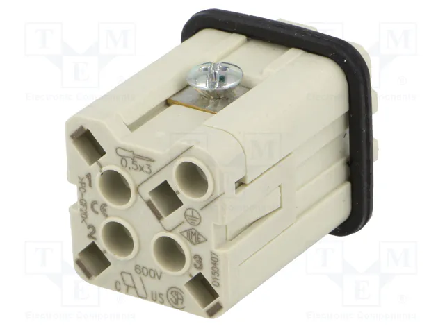 ILME Insert de contact HDC mâle CKS 4 broches 10A 400V ILME Insert de contact HDC mâle CKS 4 broches 10A 400V