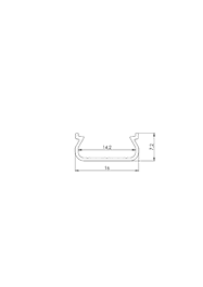KIMERA-ORRE Profilé aluminium anodisé argent avec diffuseur opale et embouts, 2,02 m