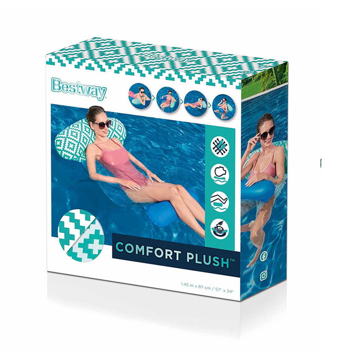 Bestway Matelas Gonflable Comfort Plush 145x87 cm Plage et Piscine 43555 Bestway Matelas Gonflable Comfort Plush 145x87 cm Plage et Piscine 43555