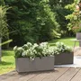 Lechuza Jardinière Balconera Stone 50 All-in-One - Bac à fleurs auto-arrosant pour balcon et terrasse, gris