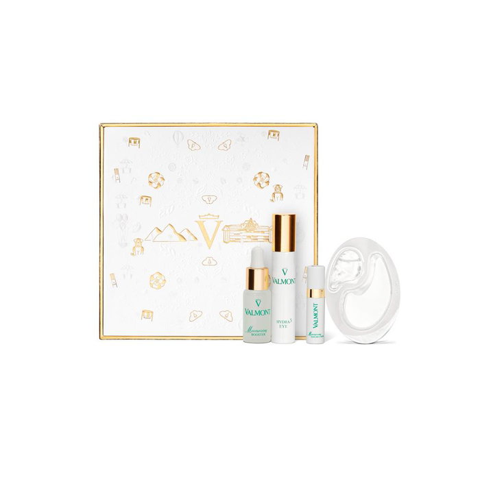Valmont - Kit Hydratation : Crème pour les Yeux Hydra3 15ml + Moisturizing Booster 20ml + Masque + Serumulsion Hydratante 5ml Valmont - Kit Hydratation : Crème pour les Yeux Hydra3 15ml + Moisturizing Booster 20ml + Masque + Serumulsion Hydratante 5ml