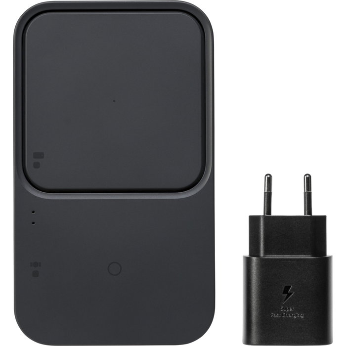 Samsung Wireless Charger Duo EP-P5400T avec adaptateur, Gris foncé Samsung Wireless Charger Duo EP-P5400T avec adaptateur, Gris foncé