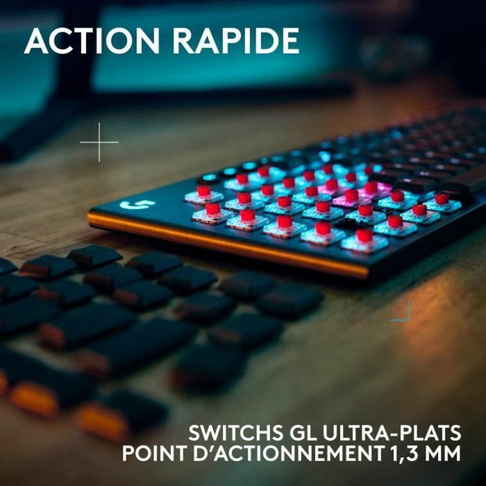 Logitech G G915 TKL X - Clavier Gamer Sans Fil - Switch Linéaire - AZERTY - Noir