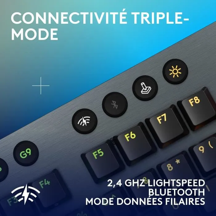 Logitech G G915 TKL X - Clavier Gamer Sans Fil avec Switch Linéaire, Rétroéclairage RGB et Touches AZERTY - Noir