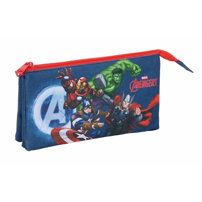 Trousse Fourre-Tout Triple The Avengers Blue marine 22 x 12 x 3 cm Trousse Fourre-Tout Triple The Avengers Blue marine 22 x 12 x 3 cm