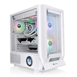 Thermaltake Ceres 350 MX Boîtier PC Gaming Mid Tower, Blanc, Panneau en verre trempé, 2x Ventilateurs ARGB 140mm, USB 3.2 Type C, ATX, E-ATX, Micro ATX, Mini-ITX