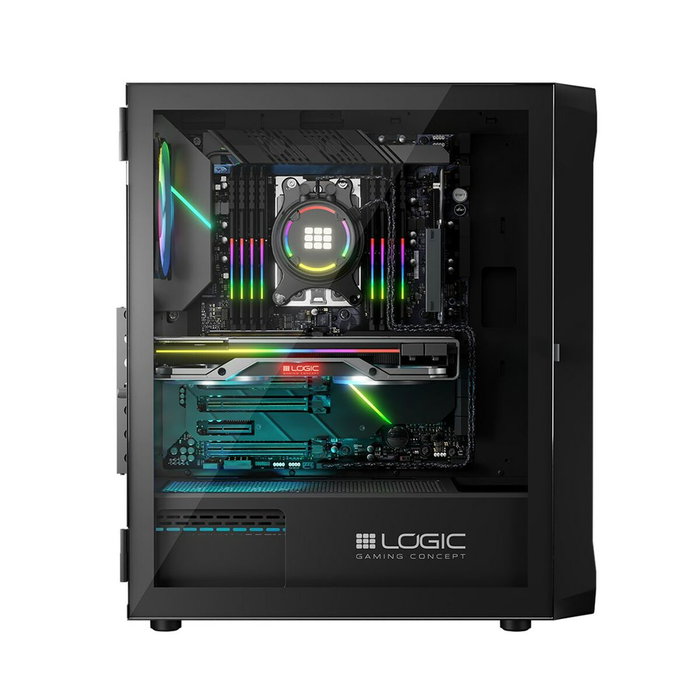 Boîtier ATX semi-tour Logic PORTOS ARGB Blanc Noir Boîtier ATX semi-tour Logic PORTOS ARGB Blanc Noir