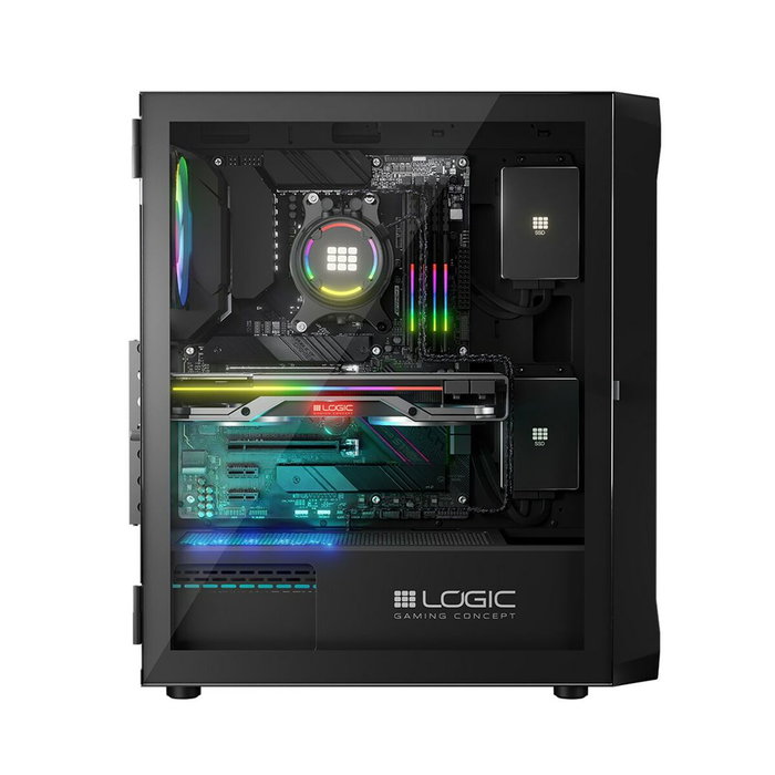 Boîtier ATX semi-tour Logic PORTOS ARGB Blanc Noir Boîtier ATX semi-tour Logic PORTOS ARGB Blanc Noir