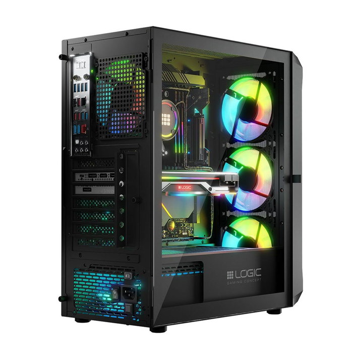 Boîtier ATX semi-tour Logic PORTOS ARGB Blanc Noir Boîtier ATX semi-tour Logic PORTOS ARGB Blanc Noir
