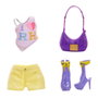MGA Rainbow High Ma Poupée Violet My Fashion Style - Ensemble avec Top, Shorts, Sac à Main et Talons Hauts, Coiffure Brushable - Licence Rainbow High
