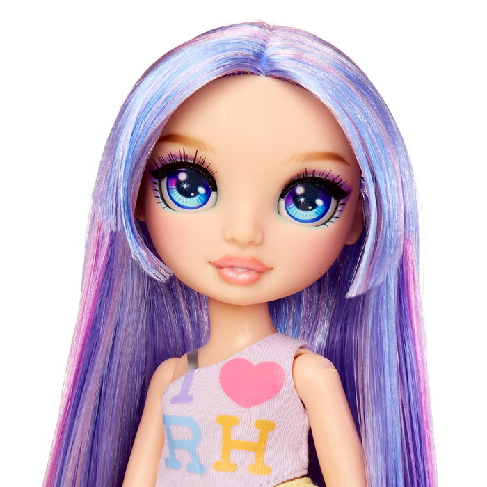 MGA Rainbow High Ma Poupée Violet My Fashion Style - Ensemble avec Top, Shorts, Sac à Main et Talons Hauts, Coiffure Brushable - Licence Rainbow High