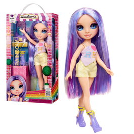 MGA Rainbow High Ma Poupée Violet My Fashion Style - Ensemble avec Top, Shorts, Sac à Main et Talons Hauts, Coiffure Brushable - Licence Rainbow High
