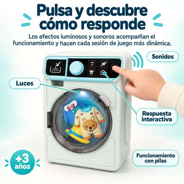 Jugatoys Machine à laver avec centrifugation, lumières et sons
