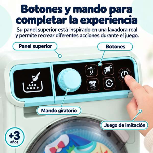 Jugatoys Machine à laver avec centrifugation, lumières et sons