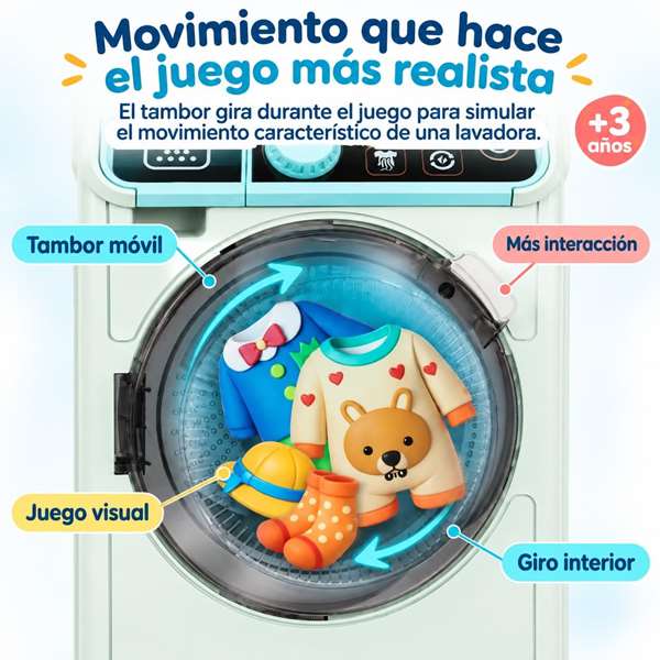 Jugatoys Machine à laver avec centrifugation, lumières et sons