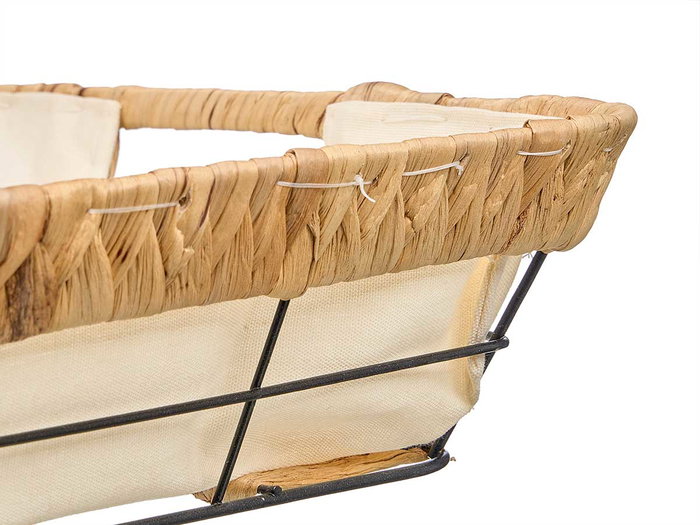 KINVARA Cesta rectangulaire en métal et tissu beige