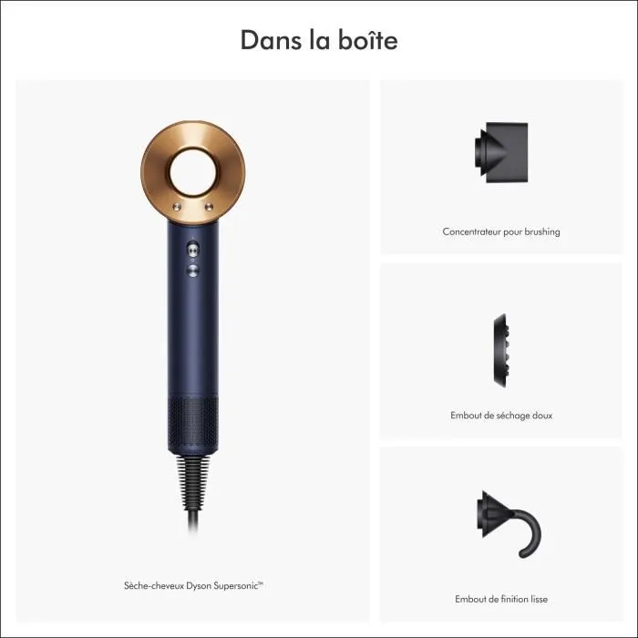 Dyson Sèche-cheveux Supersonic Bleu de Prusse Cuivré pour Cheveux Raides à Ondulés 1600 W