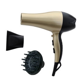 Edm Secateur cheveux ionique 1900-2300W Doré Noir avec Diffuseur et Buse Professionnelle