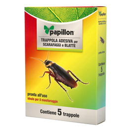 PAPILLON Piège à Blattes Adhésif (5 Cartons)