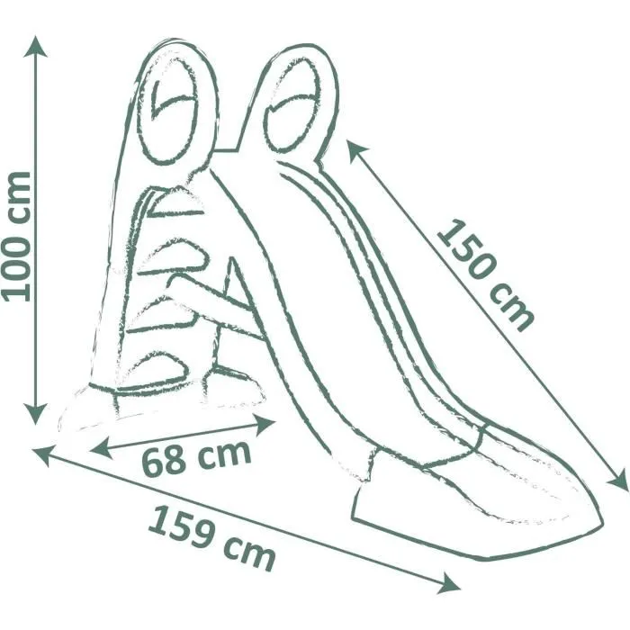 Smoby Life Toboggan Grand Modèle - Glisse de 150 cm, dès 2 ans - Marches antidérapantes, poignées ergonomiques, usage extérieur avec option eau, plastique recyclé anti-UV