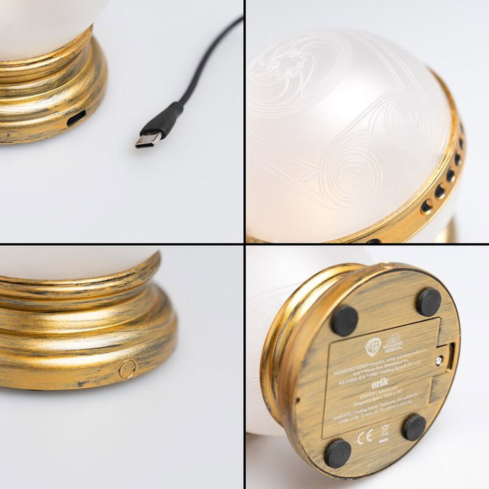 ERIK Lampe Harry Potter avec mémoire, lumière blanche et rouge, bouton tactile, USB-C et piles AAA, lampe décorative ABS 11.2x9.2cm ERIK Lampe Harry Potter avec mémoire, lumière blanche et rouge, bouton tactile, USB-C et piles AAA, lampe décorative ABS 11.2x9.2cm