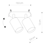 MIM Lampe de Plafond "Eye" MIM-9395 Blanc Décorative 2xGU10 Sans Ampoule