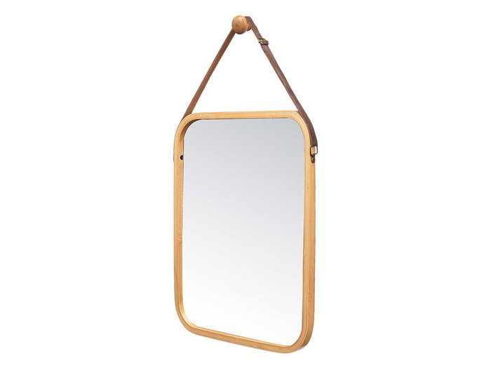 Giftdecor Miroir Rectangulaire en Bambou 41x33 cm avec Lanière en Cuir Naturel (Set de 6) Giftdecor Miroir Rectangulaire en Bambou 41x33 cm avec Lanière en Cuir Naturel (Set de 6)