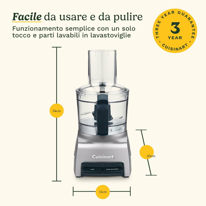 Cuisinart FP5E Robot de cuisine compact Gris et Argenté Cuisinart FP5E Robot de cuisine compact Gris et Argenté